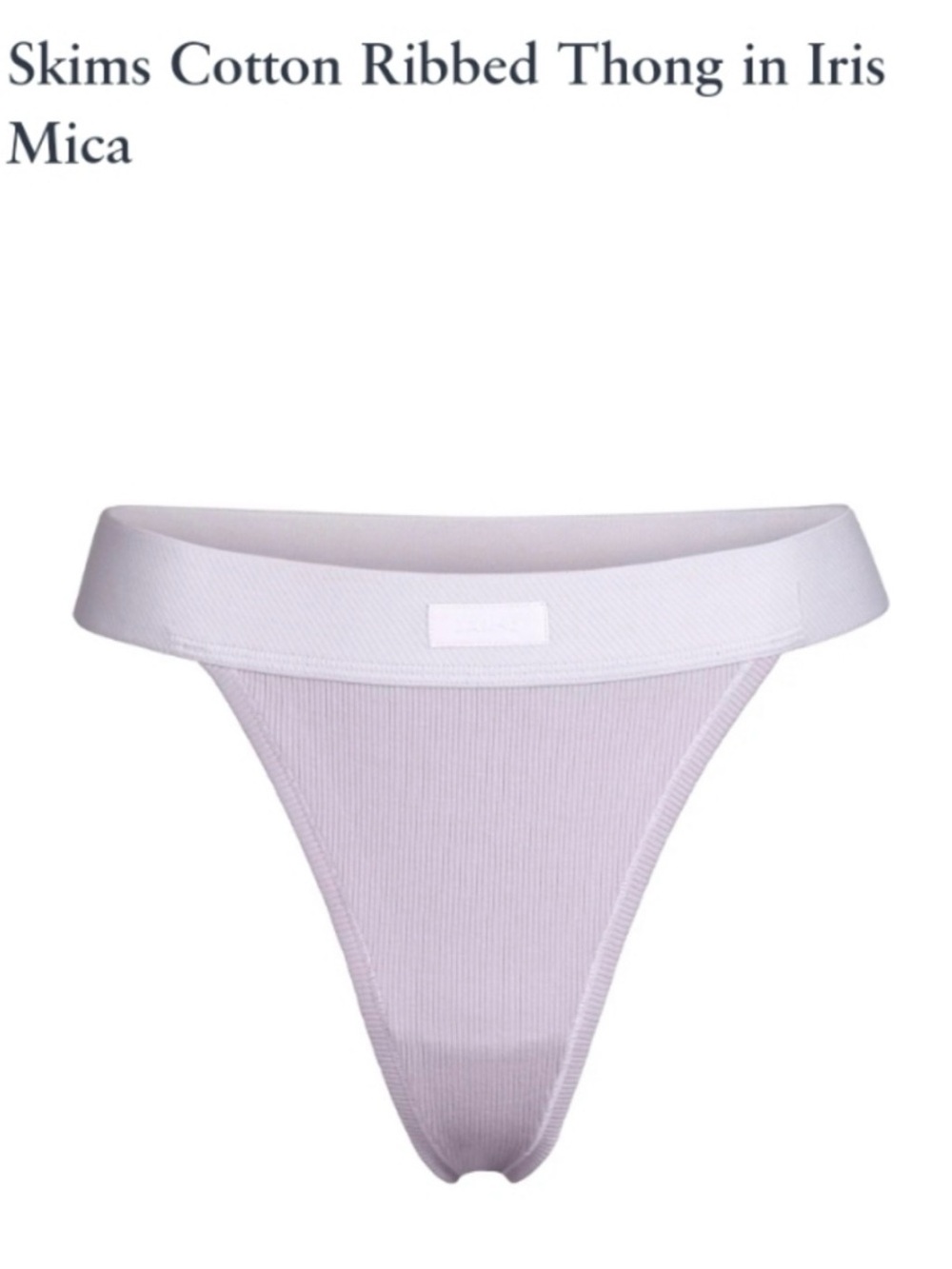SKIMS Cotton Ribbed Thong in Iris Mica NWT